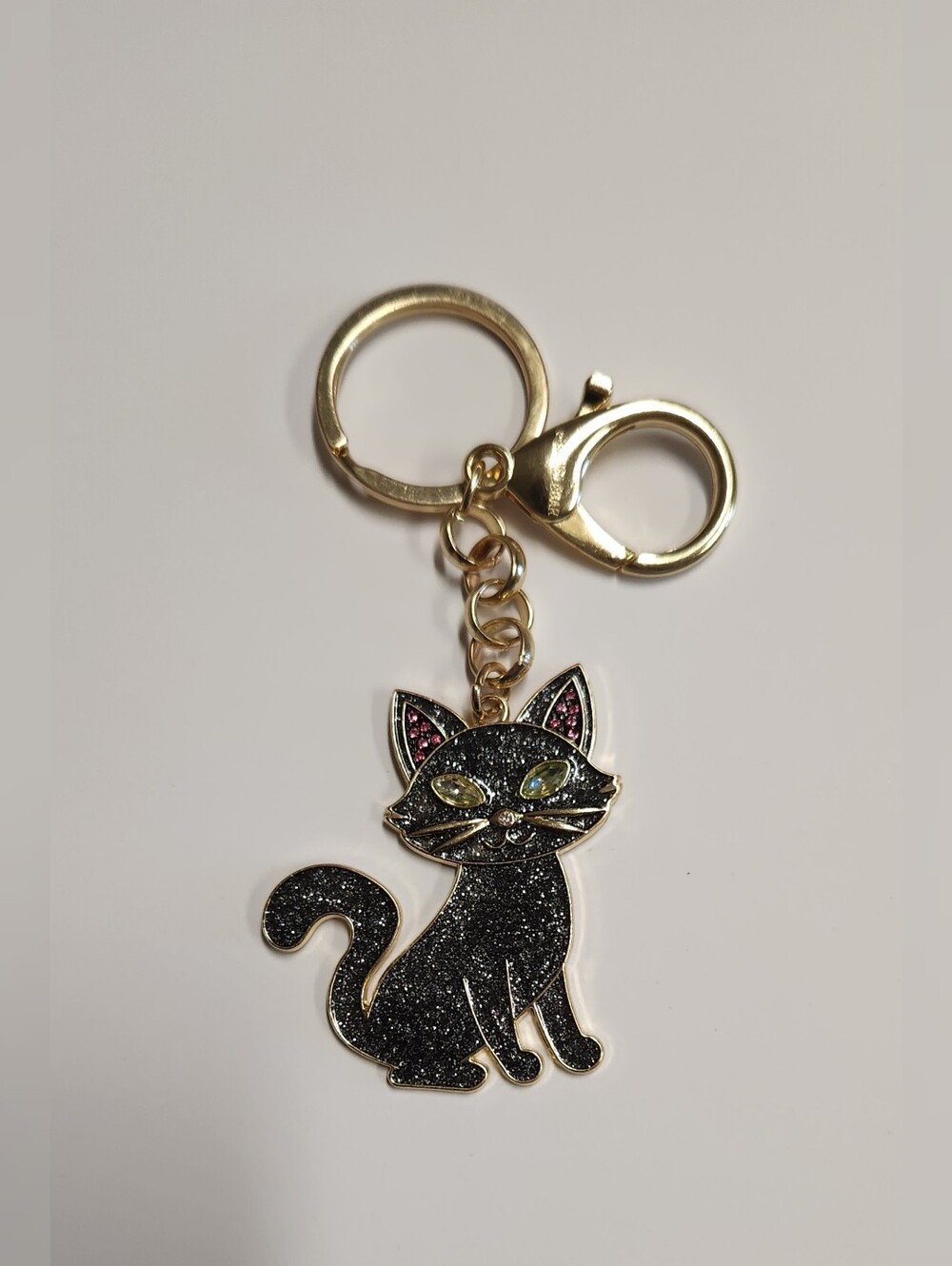 Baublebar Gold Black Cat Keychain Charm - Sparkle Cat Accessory